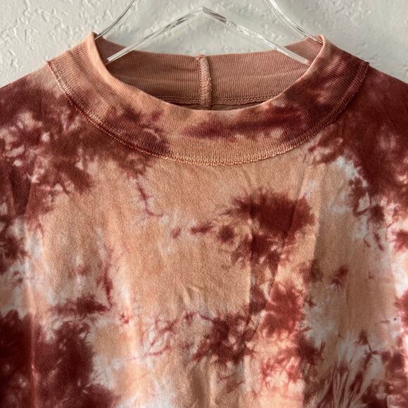 We the Free People Tie-Dye Long Sleeve Tee XS in Cabernet Combo Oversized - Picture 6 of 10